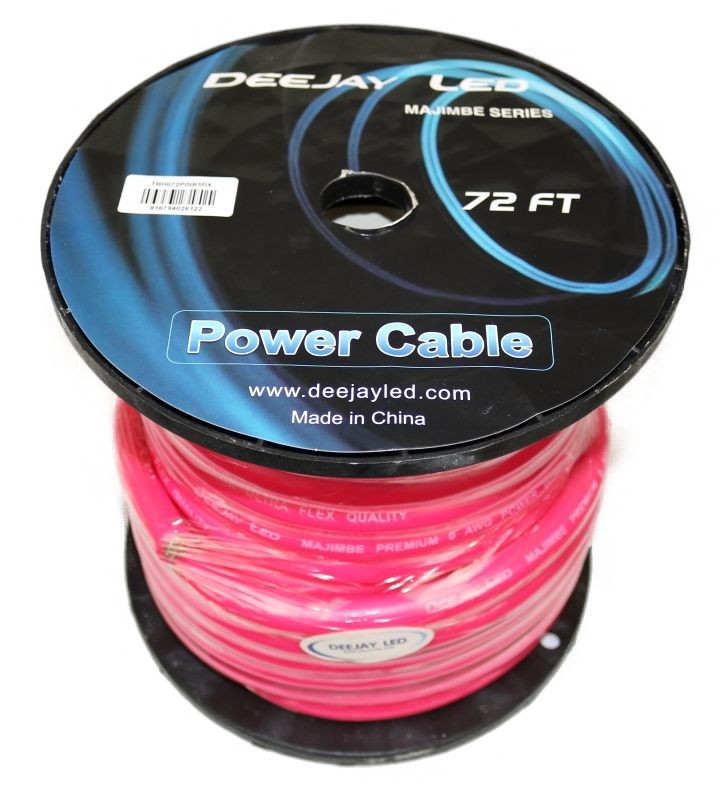 Deejay LED TBH072PINKMIX 72ft 0 Gauge Power Cable Pink