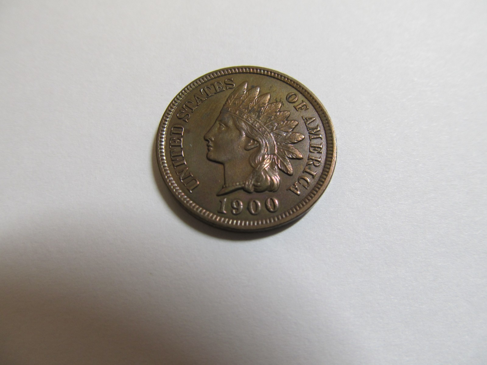 1900 Indian Head Cent Gem++ BU Stunning Rainbow Toning W/Deep Violet Green Hues