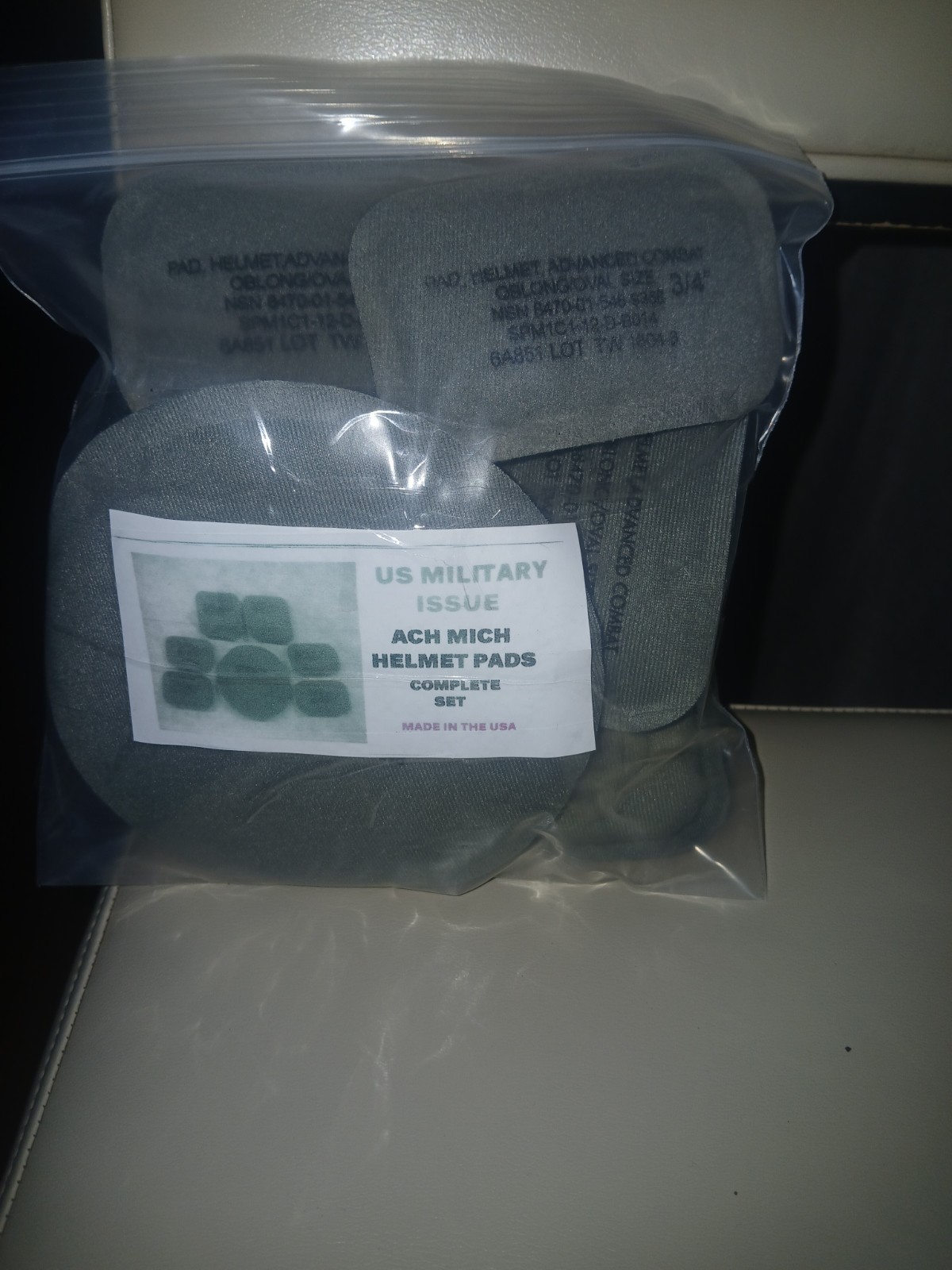 US MILITARY ISSUE ACH MICH HELMET PADS COMPLETE SET
