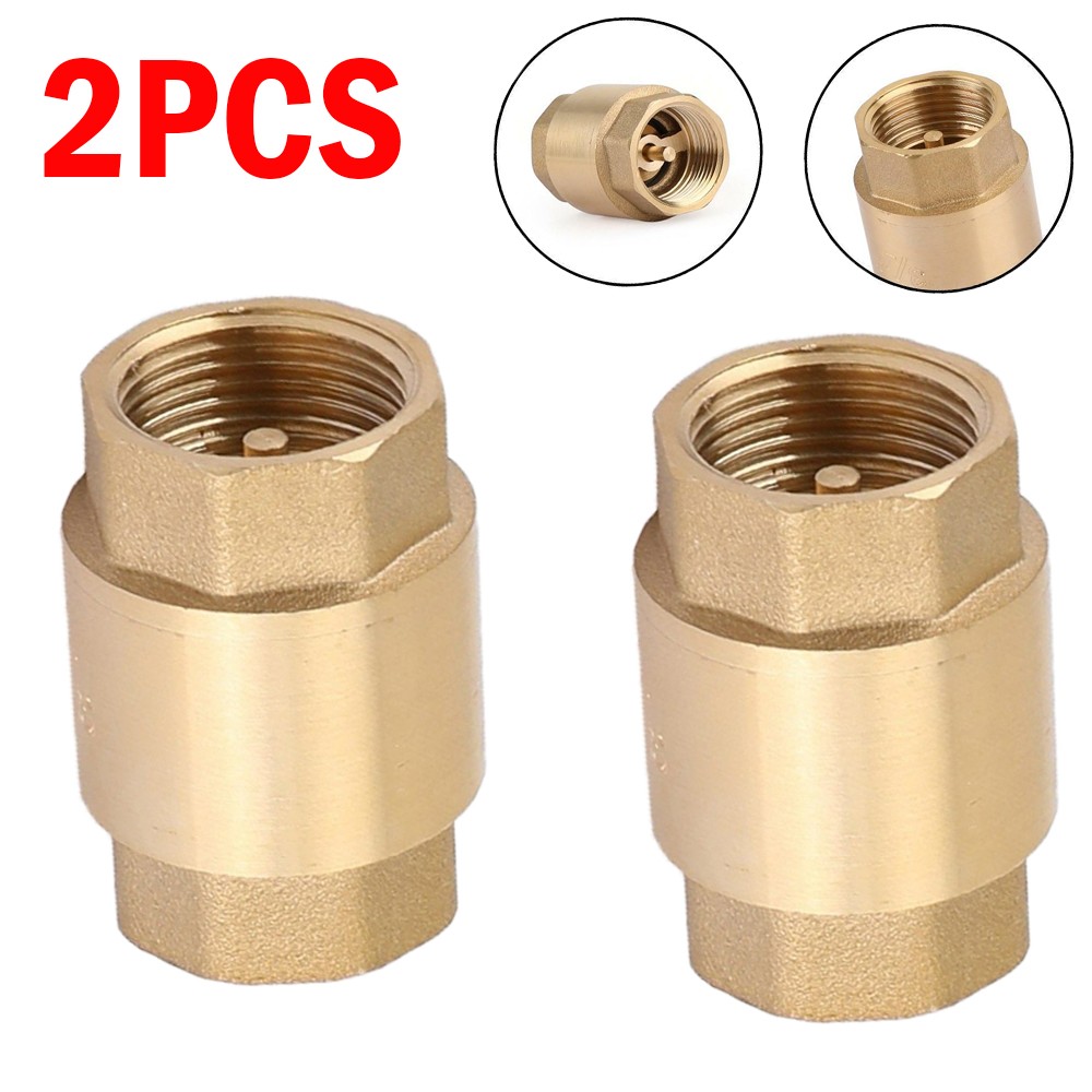 2PCS NEW DN20 Check Valve 3/4" NPT In-Line Brass Spring Loaded Inline 200PSI