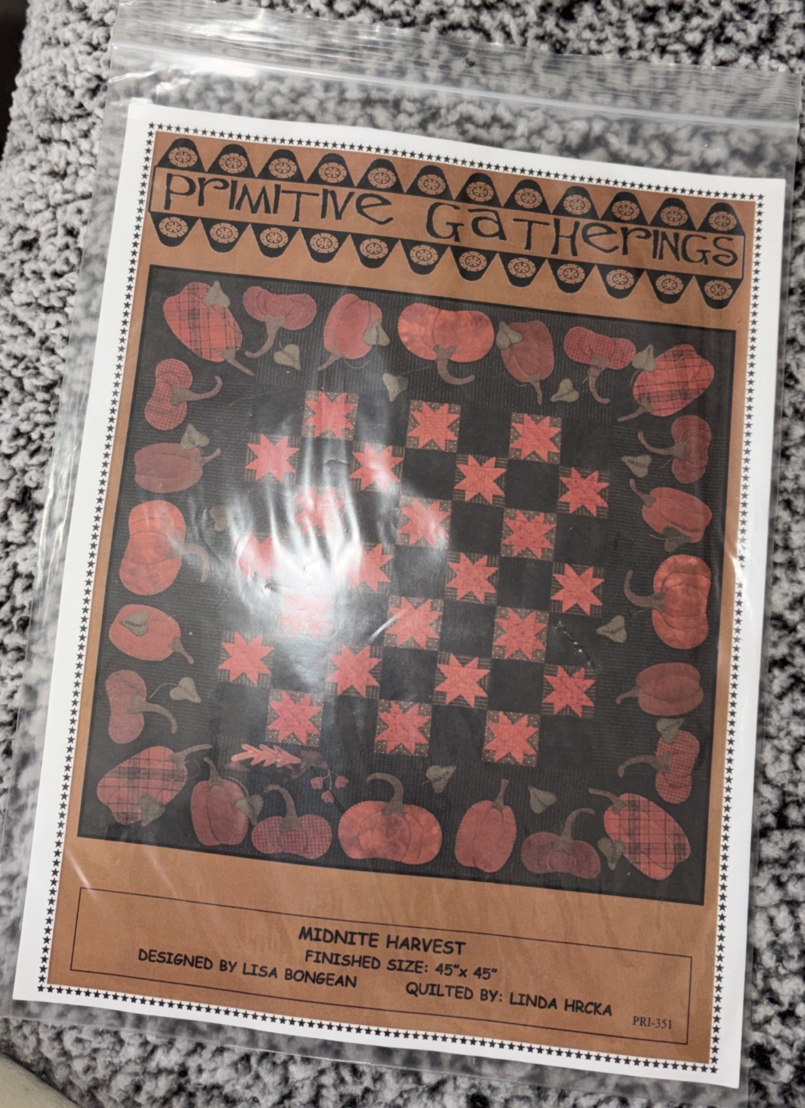 Primitive Gatherings Midnight Harvest Quilt Pattern
