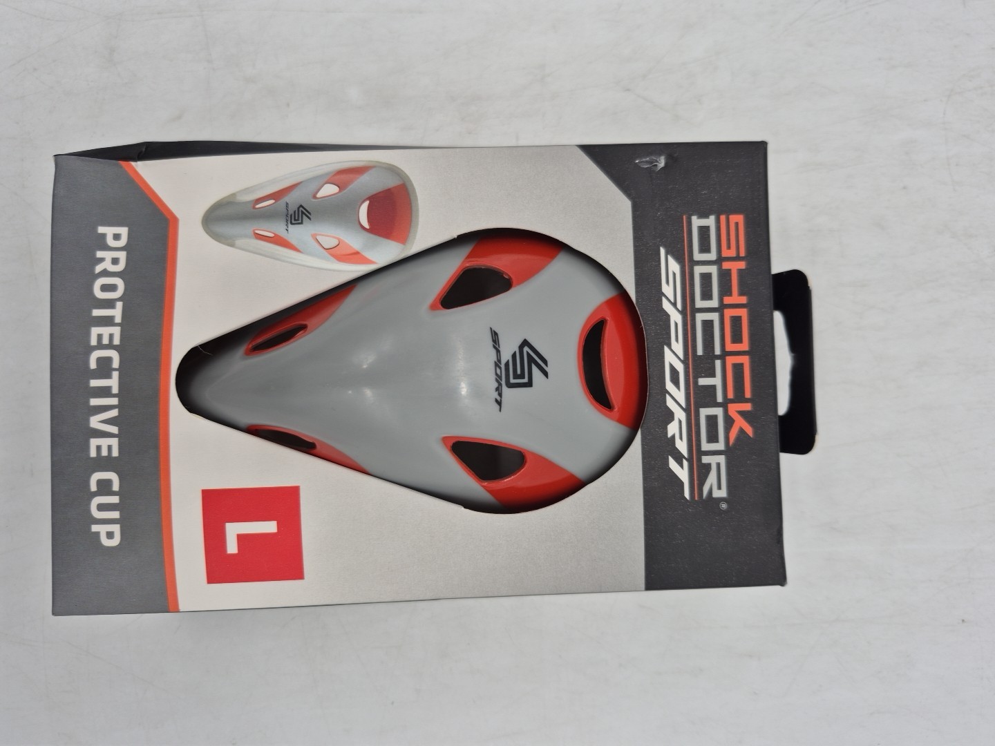 New Shock Doctor Sport Protective Cup - Size Large ~ Red & Gray ~ Baseball, Foot