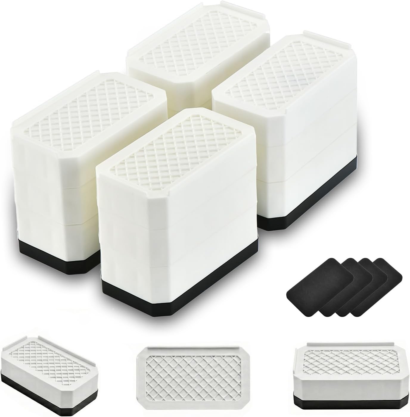 Bed Risers Furniture Risers Heavy-Duty Rectangular Adjustable Block Lift