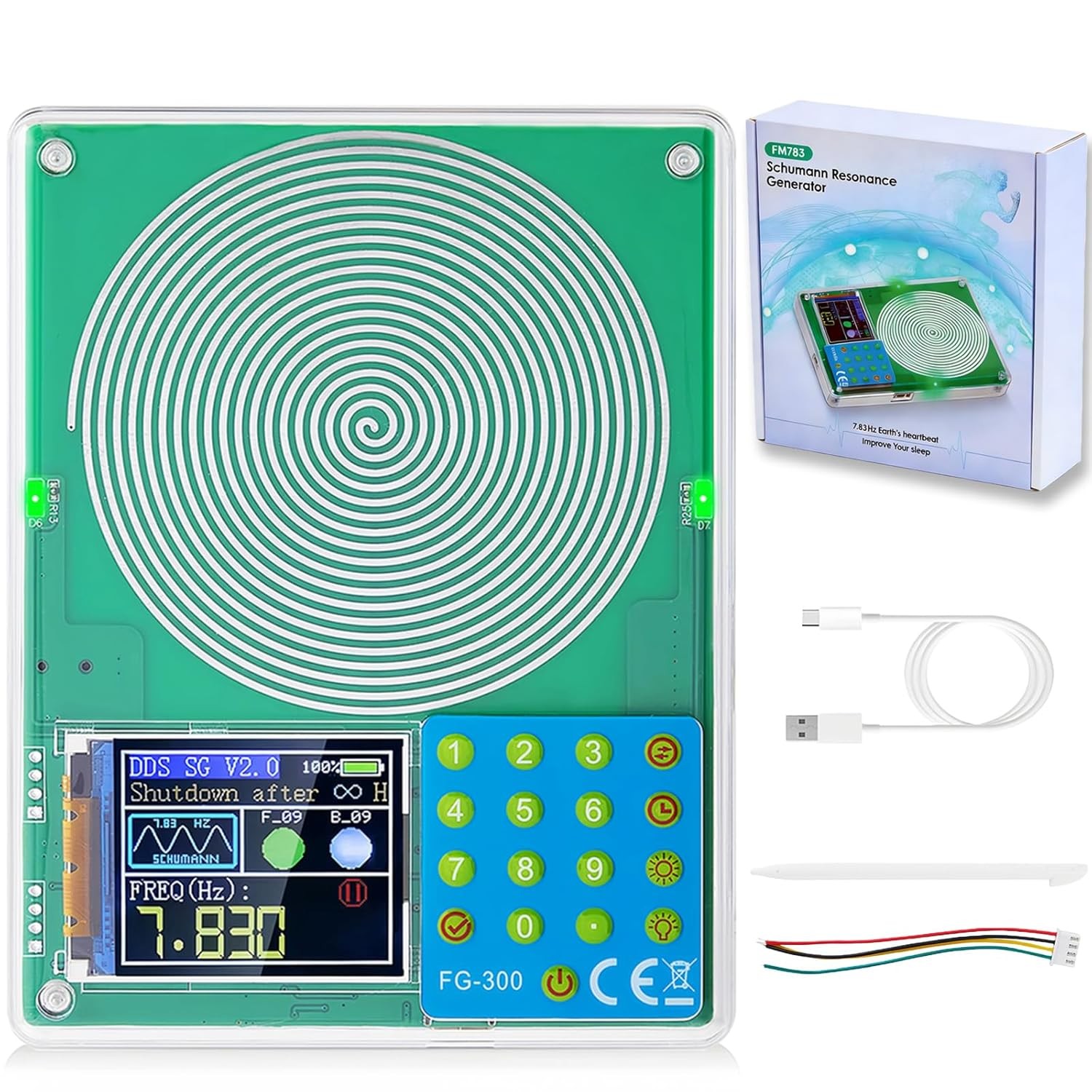 7.83Hz Schumann Resonance Generator Battery Powered, Frequency Generator for Hea