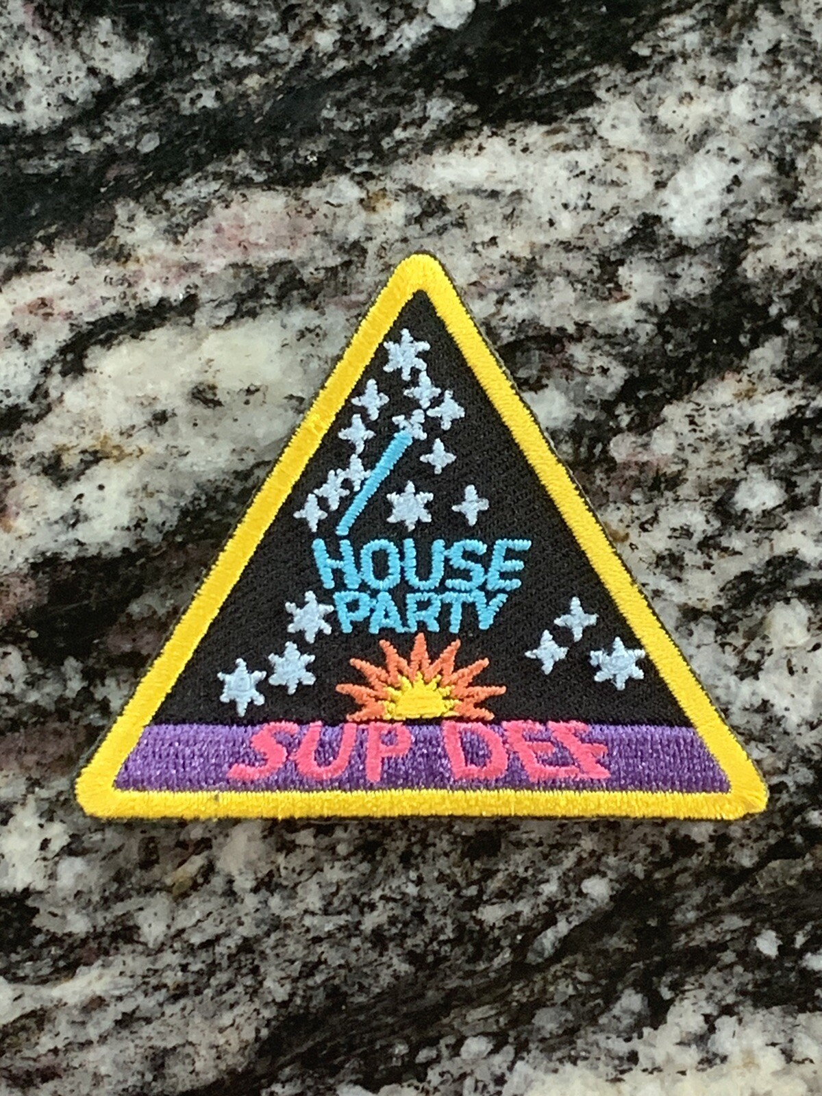 House Party Distro HPD × SUPDEF Away Team Patch in-hand  SUPERIOR DEFENSE
