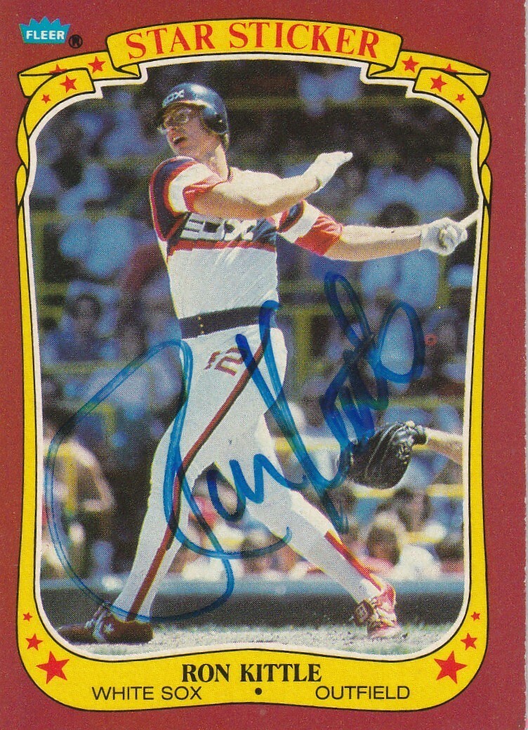 RON KITTLE CHICAGO WHITE SOX  SIGNED 1986 FLEER STICKER #68