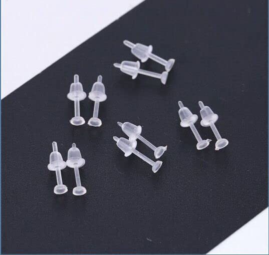 Plastic Earrings,Clear Earrings Clear Post Earring 12mm, 200PCS-Flat 3mm