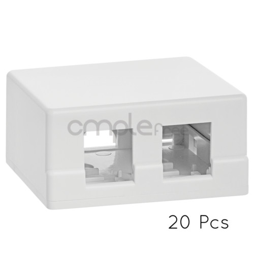 20pcs Double Hole Surface Mount Keystone Jack Wall Box 2 Port Lot Pack NEW