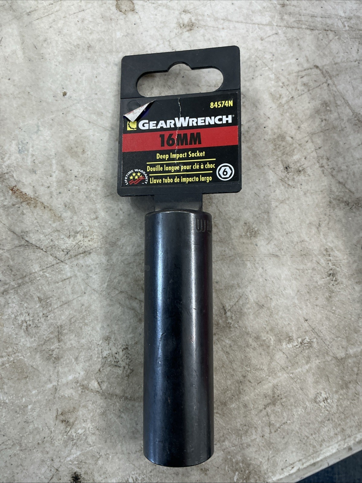 Gearwrench 84574N 1/2" Drive 6 Point Deep Impact Metric Socket  - 16mm