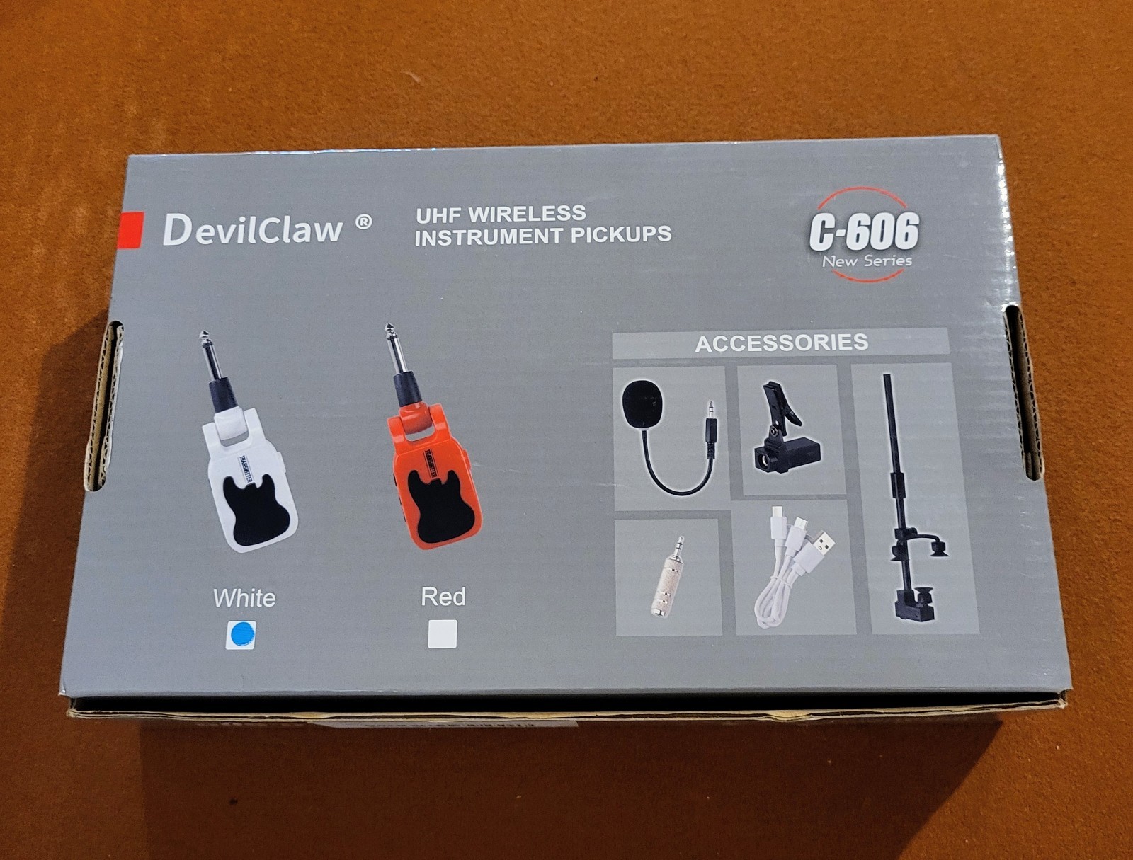 DevilClaw C-606 UHF Wireless Instrument Pickups For Various Instruments - White