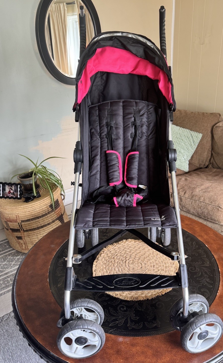 Summer Infant 3Dlite Lightweight Travel Stroller Pink Black Model 21960