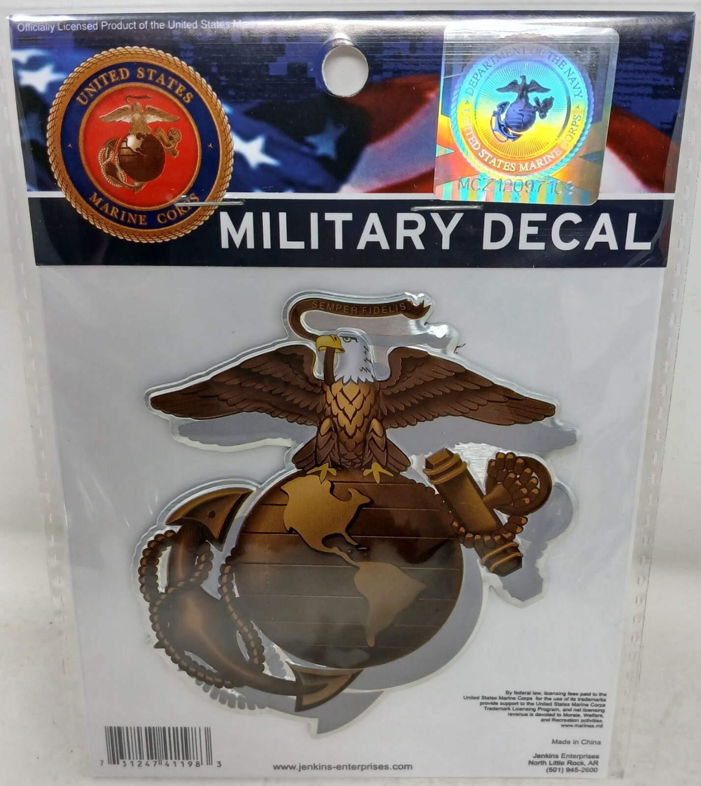 United States Marine Corps Military Decal Aluminum Emblem Semper Fidelis #M-15