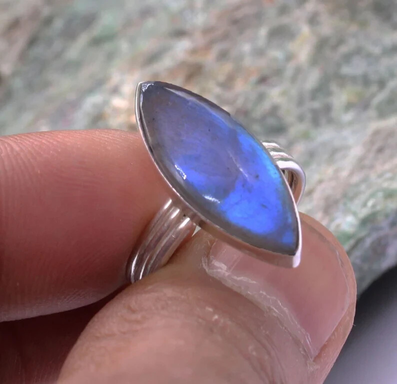 925 Silver Ring / Labradorite / Handmade Ring / Statement Ring /All Size SB-87