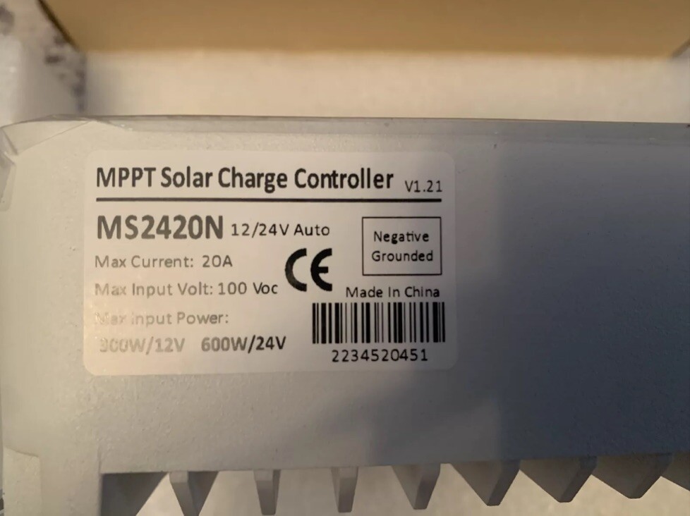 BougeRV 20A MPPT Negative Ground Solar Charge Controller -Charger Contoller Only