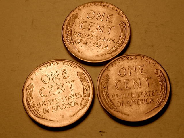 3 Different 1955-S Ch/Gem BU Red Uncirculated Lincoln Cent Die Break Errors#16