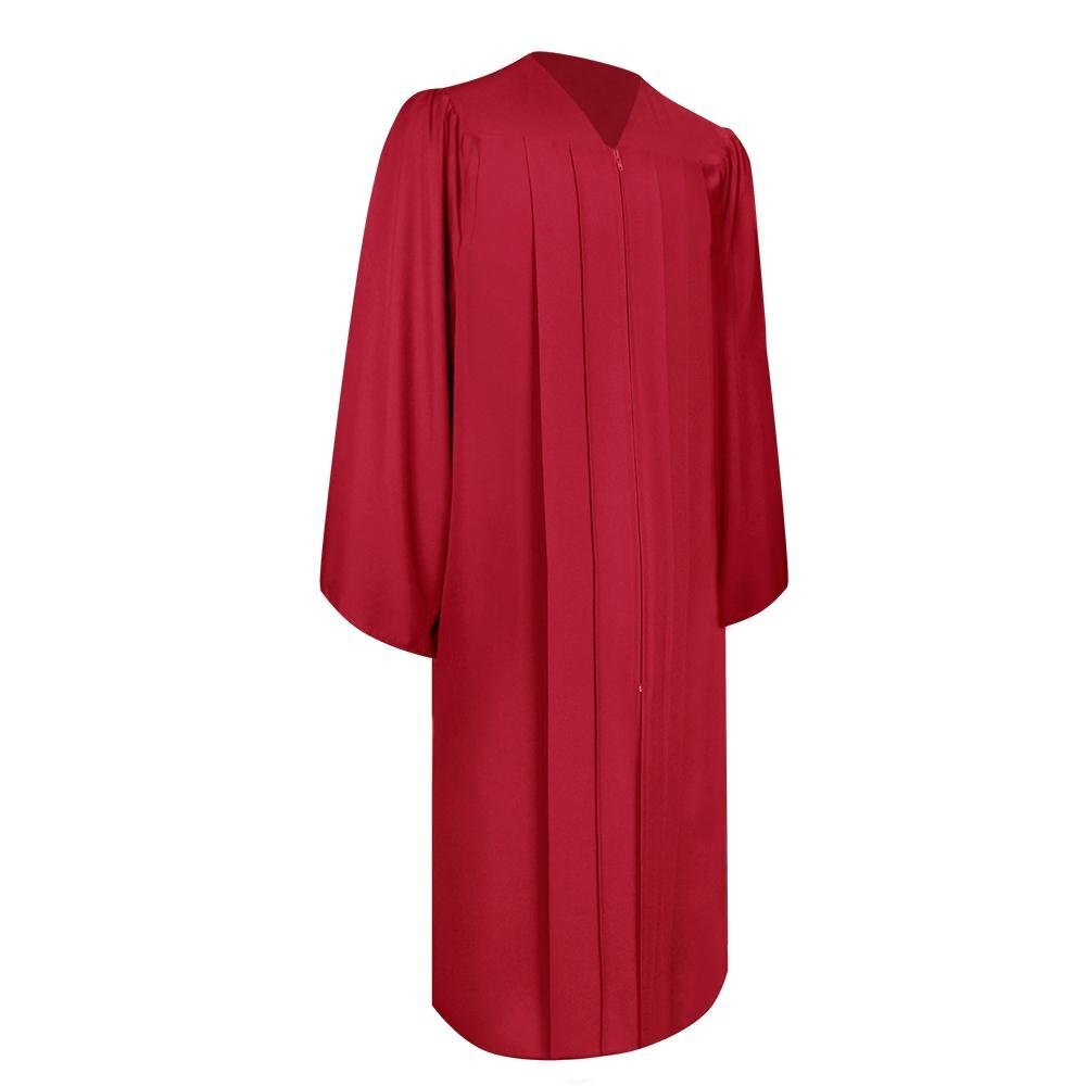 Endea Graduation Matte Finish Red Gown High School and University