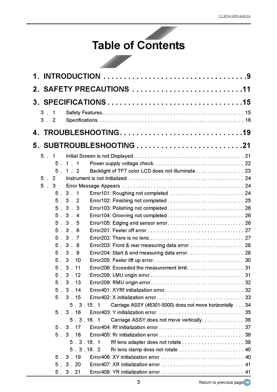 Santinelli Nidek LE 700 Technical Service Manual