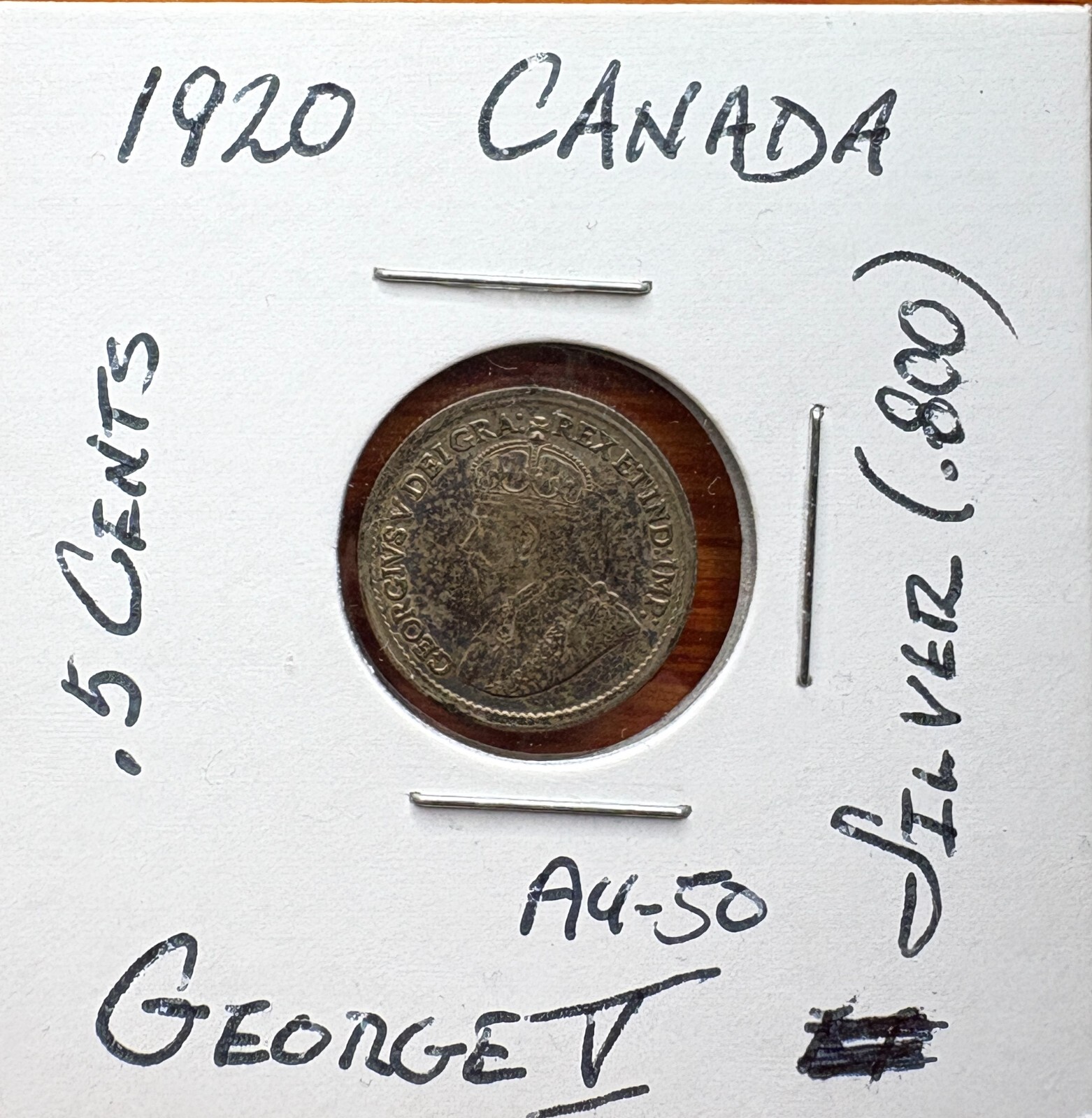 1920 Canada 5 Cents, George V