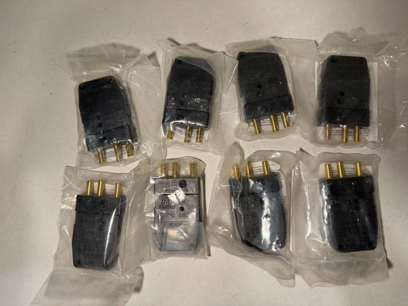 **LOT OF 8** Bates brand Male Stage Pin Terminations, new in bag