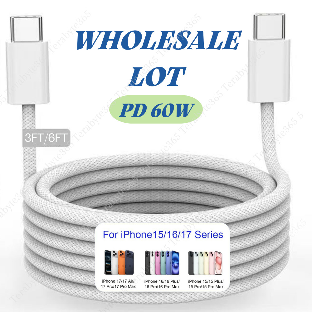 Type-C to USB C Fast Charger Cable 60W Cord for iPhone Air/17 Pro Max/16e/15 LOT