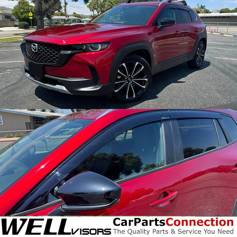 Wellvisors Window Visors For 2023-2026 Mazda CX-50 Smoke Tint Premium Series