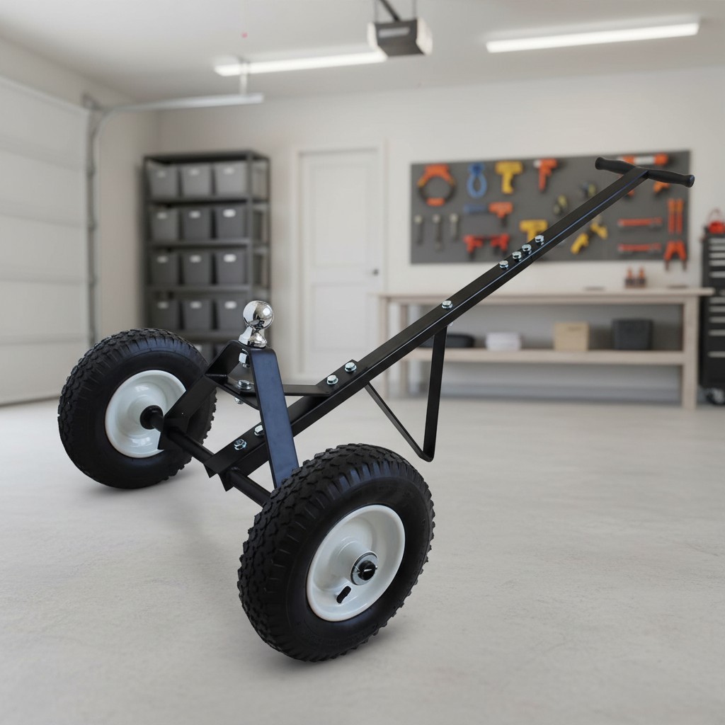 12" Pneumatic Tire Trailer Dolly - Heavy-Duty, 600 lb Max Capacity for Easy Use
