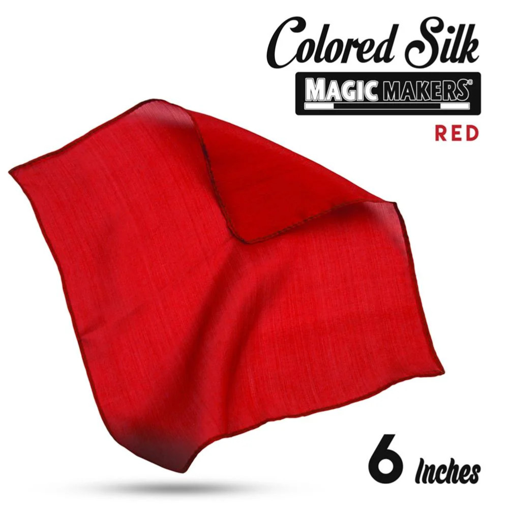 6" Inch RED MAGIC SILK Scarf Handkerchief Magicians Trick Prop 100% Clown Hanky