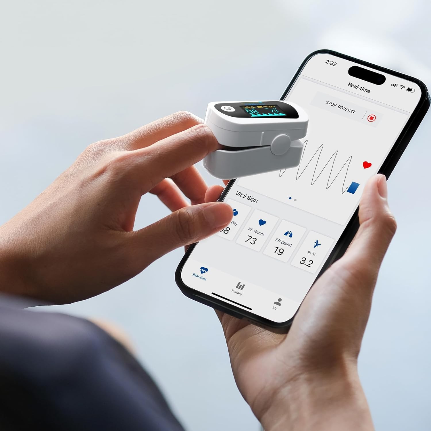 Bluetooth Fingertip Pulse Oximeter Free App