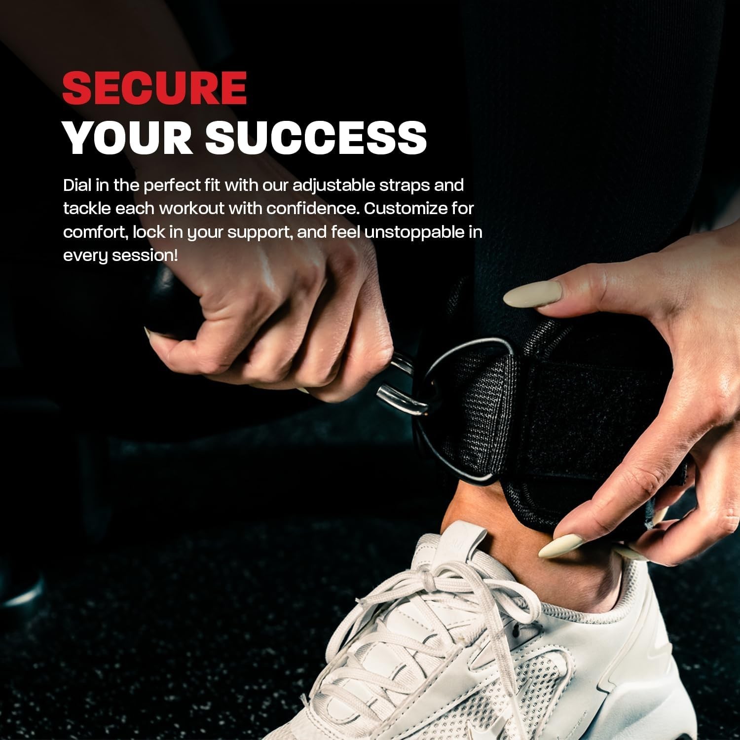 Adjustable Glute Kickback Ankle Straps for Enhanced Lower Body Strength Training