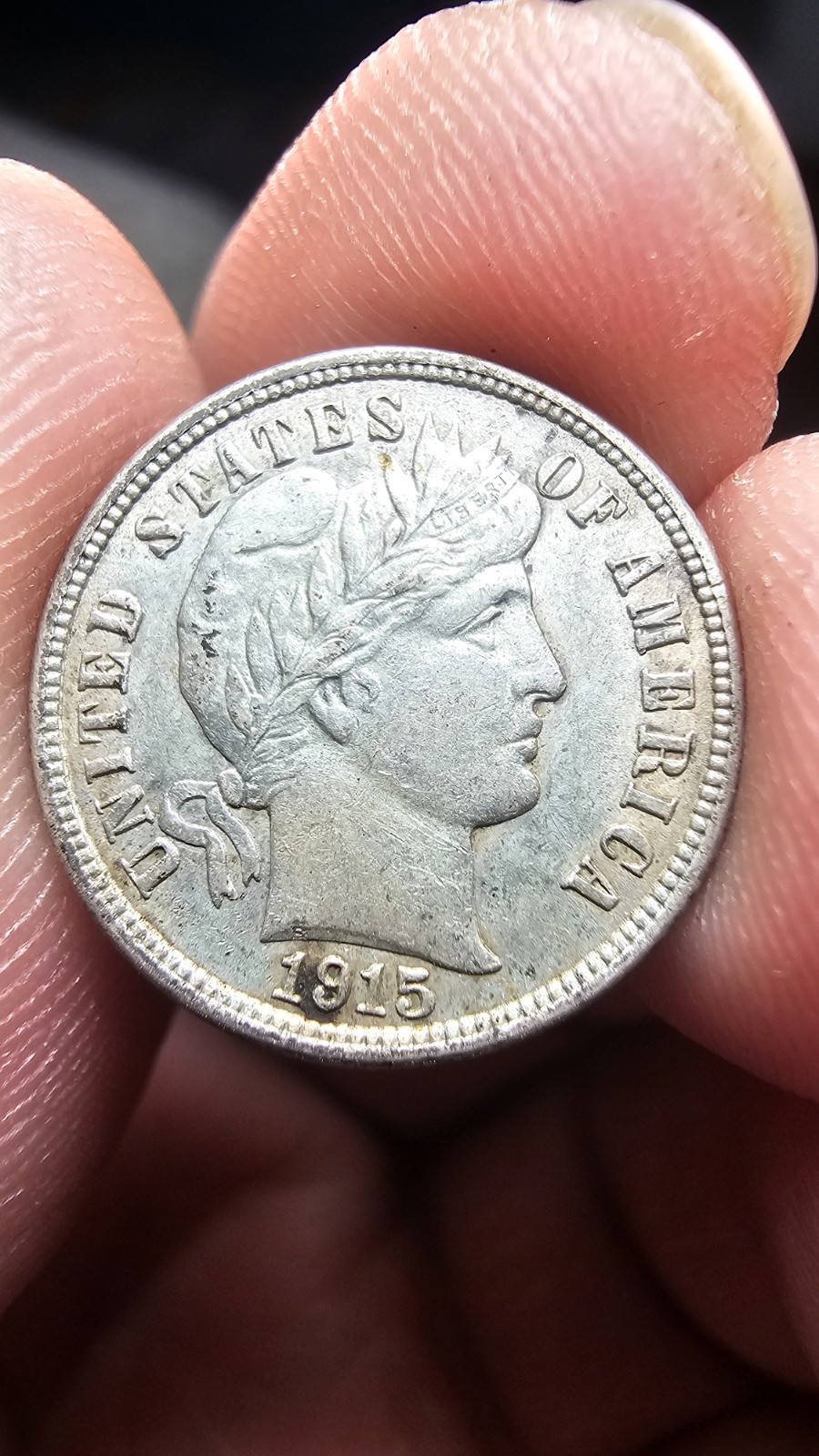 1915-P Barber Dime 90% Silver