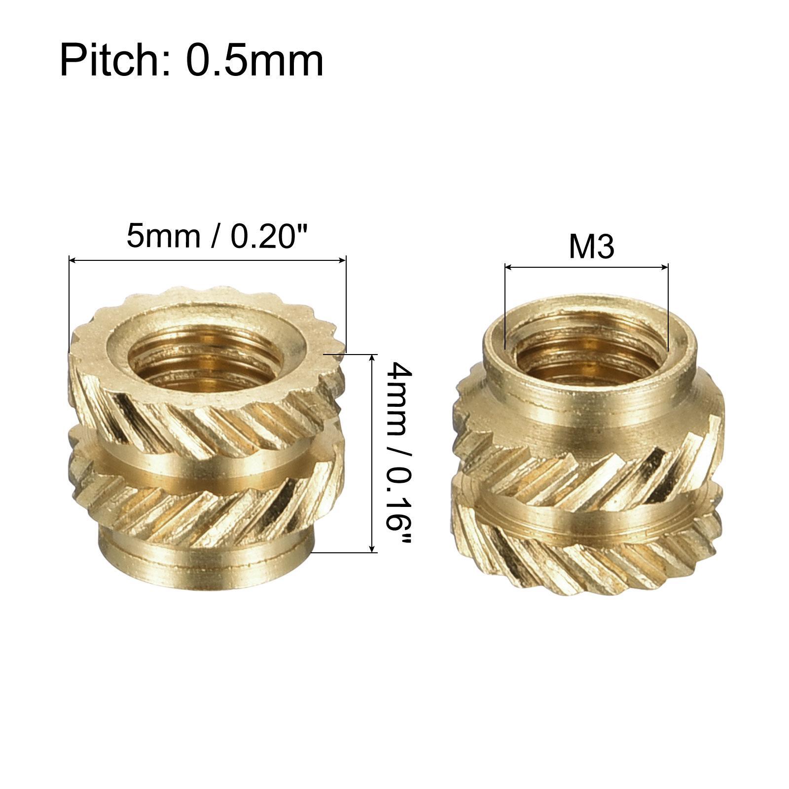 120pcs M3 Female Brass Knurled Threaded Insert Embedment Nut for 3D Printer