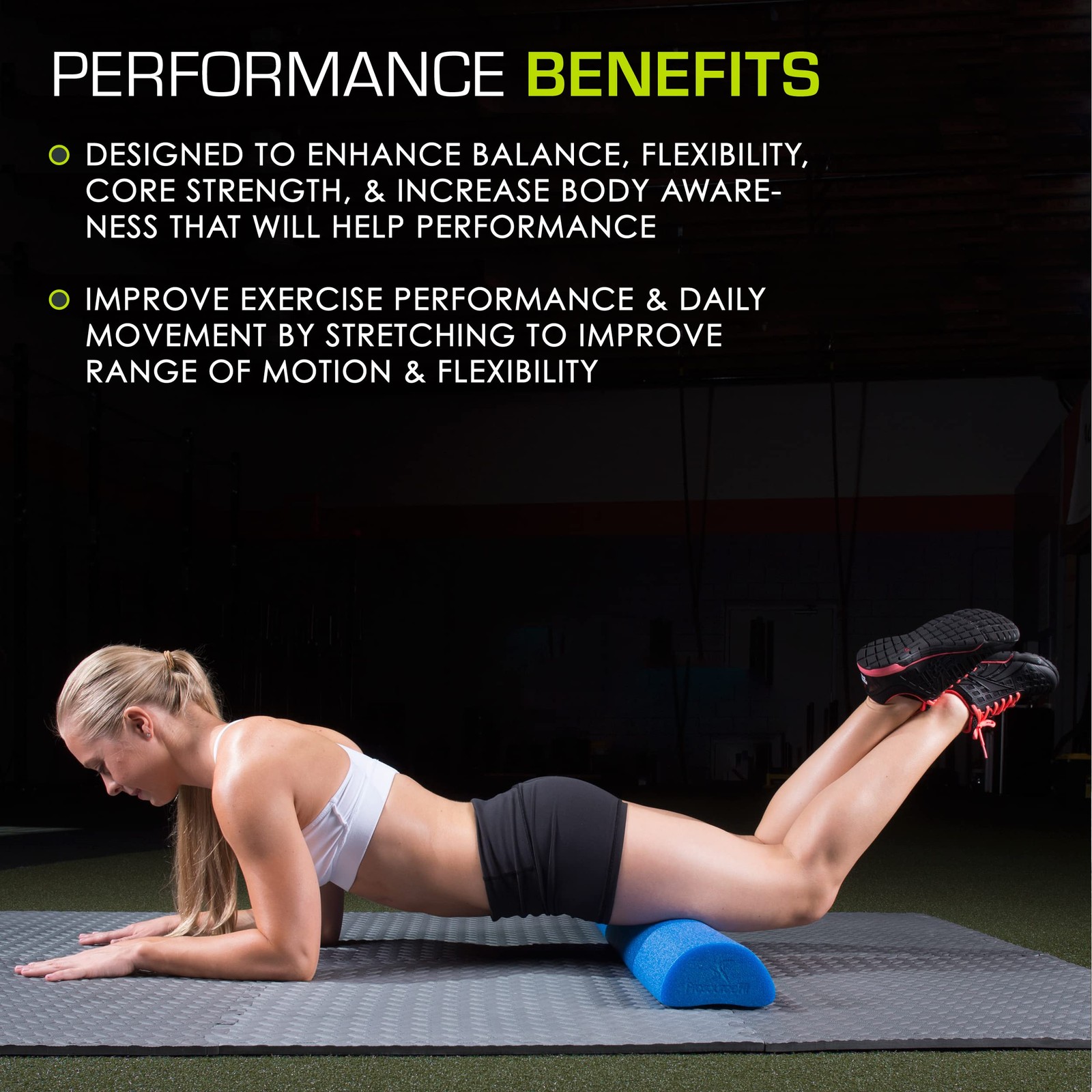 Flex Foam Roller for Muscle Massage, Physical Therapy & Core Exercises, 36x3"