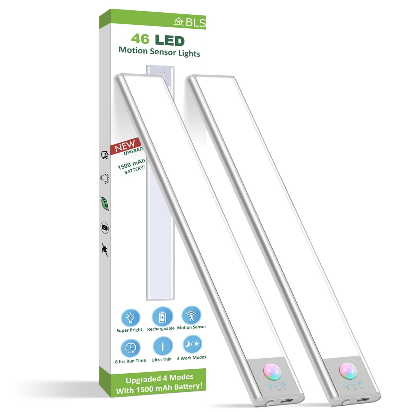 Under Cabinet Lights, 46 LED lights Battery Operated Motion Sensor Light Indo...