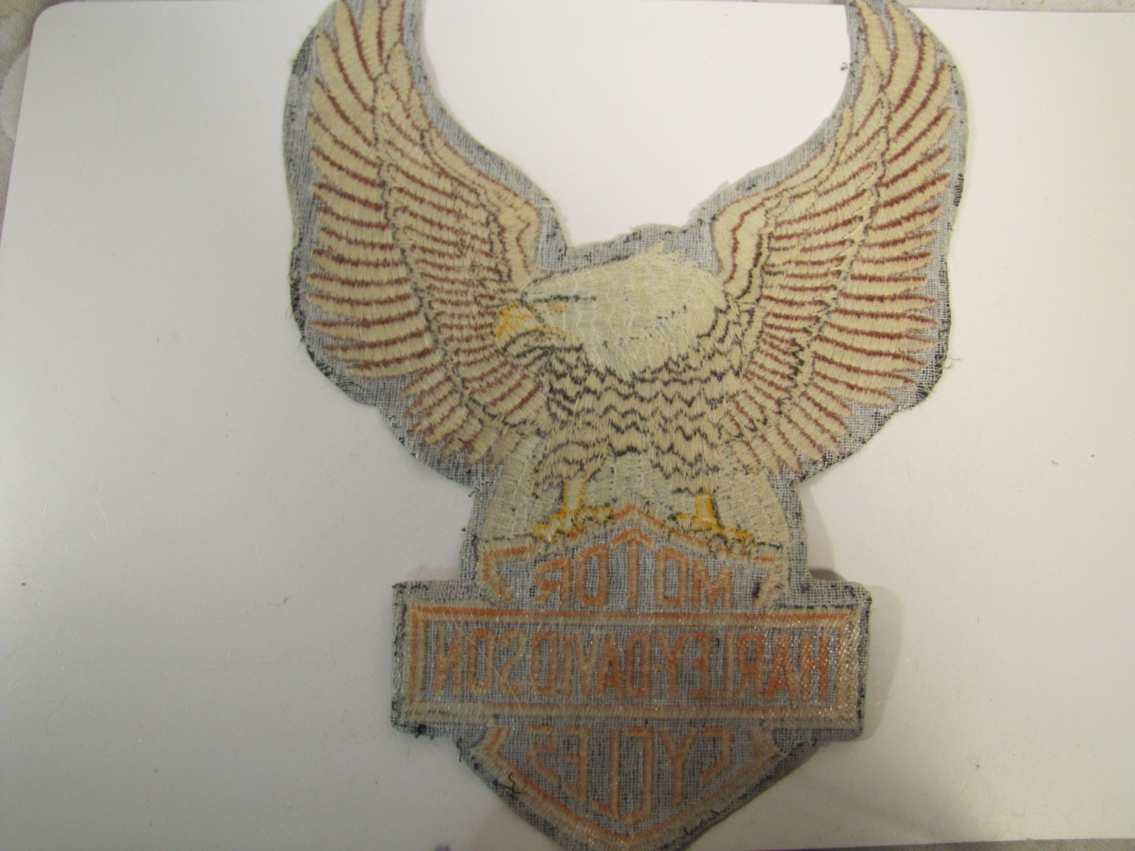 VINTAGE HARLEY DAVIDSON MC EAGLE PATCH UP WING BAR PRODUCT 13"x10"