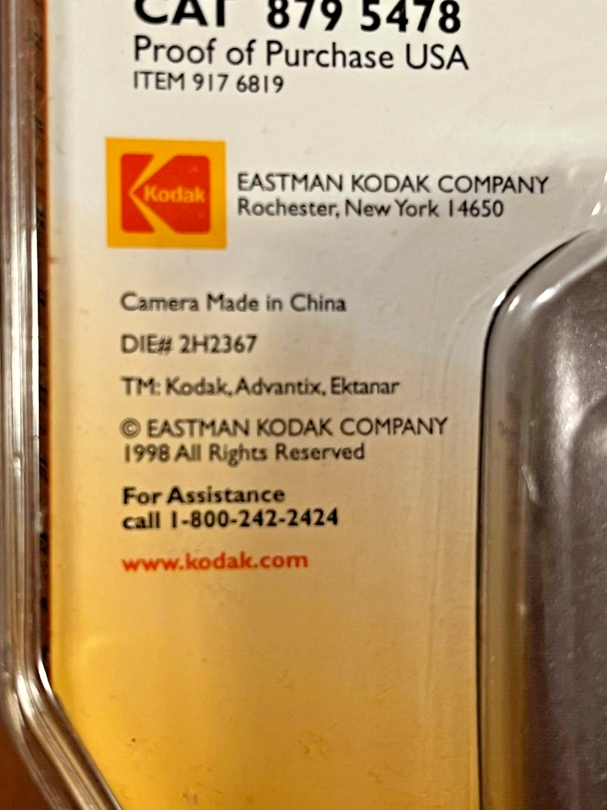 Kodak Advantix 1600 Point & Shoot 35mm Camera ~ New/Sealed
