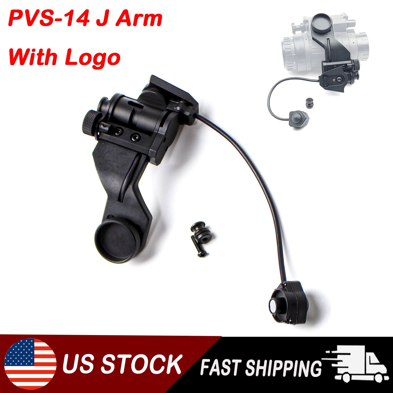 PVS-14 J Arm Auto ON/OFF Dovetail Mount Night Vision NVG Helmet Adapter Metal US