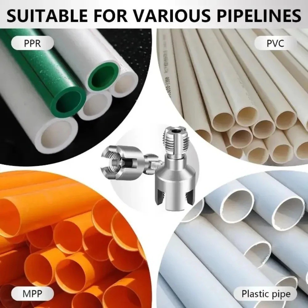 2Pcs 1/2''&3/4'' Water Pipe Integrated Internal & External Pipe Threading Tool