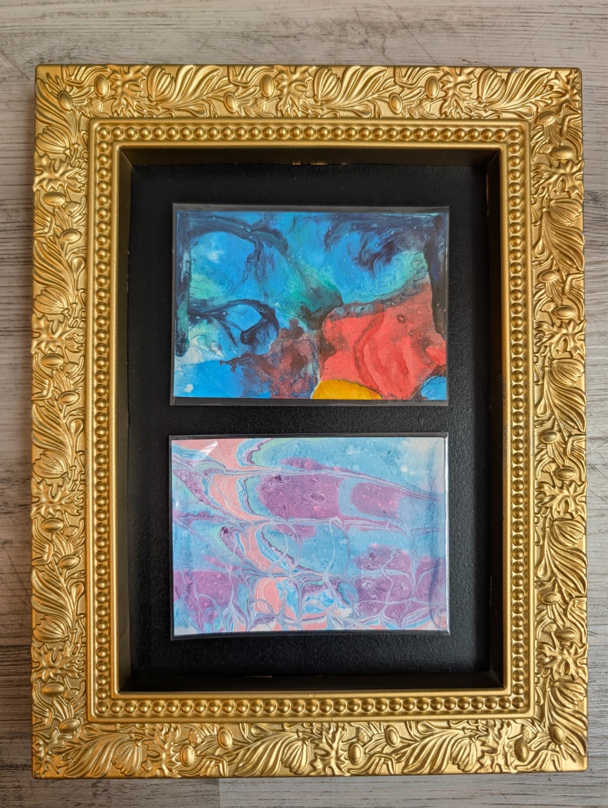 Hand-Painted Marble ACEO Card – Surprise Original Mini Art by Mother & Son 🎨🚀