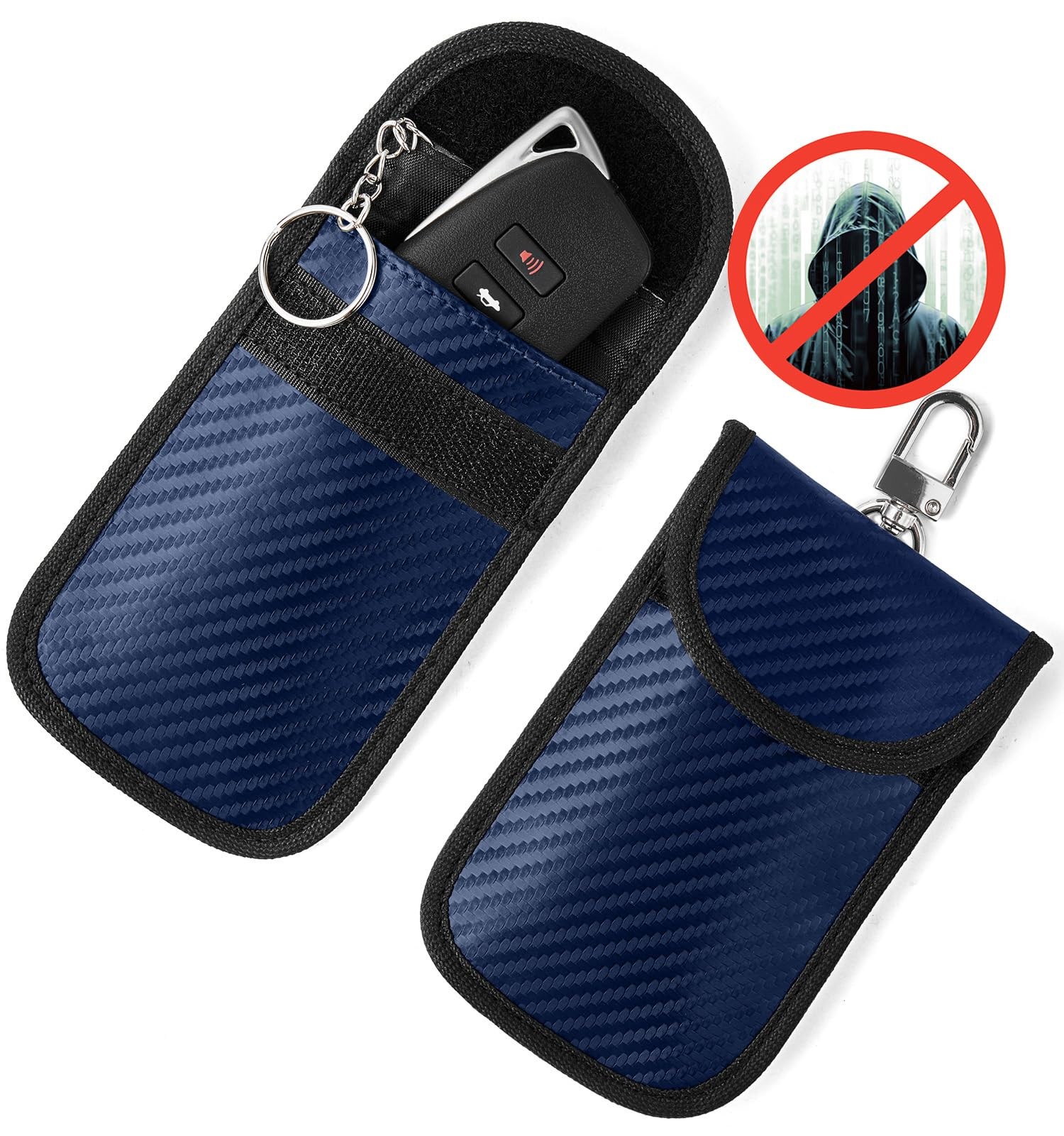 Vammcht Upgraded Faraday Bag for Key Fob (2 Pack), Premium Blue