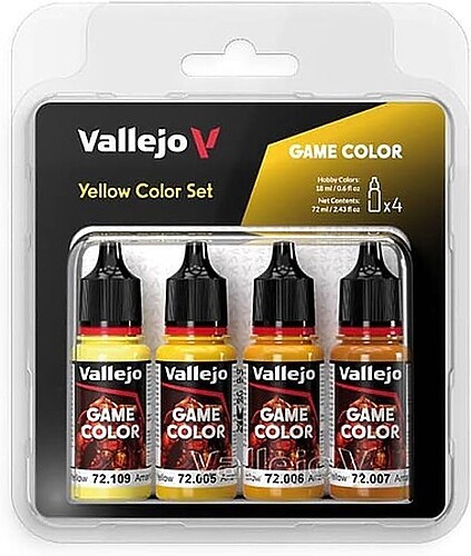 Vallejo Yellow Game Color Paint Set (4 Colors) (18ml) - Hobby and Model Acrylic
