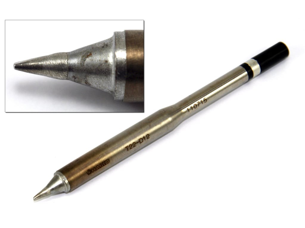 Hakko T22-D12 - T22 Series Soldering Tip; Chisel, 1.2 x 10mm