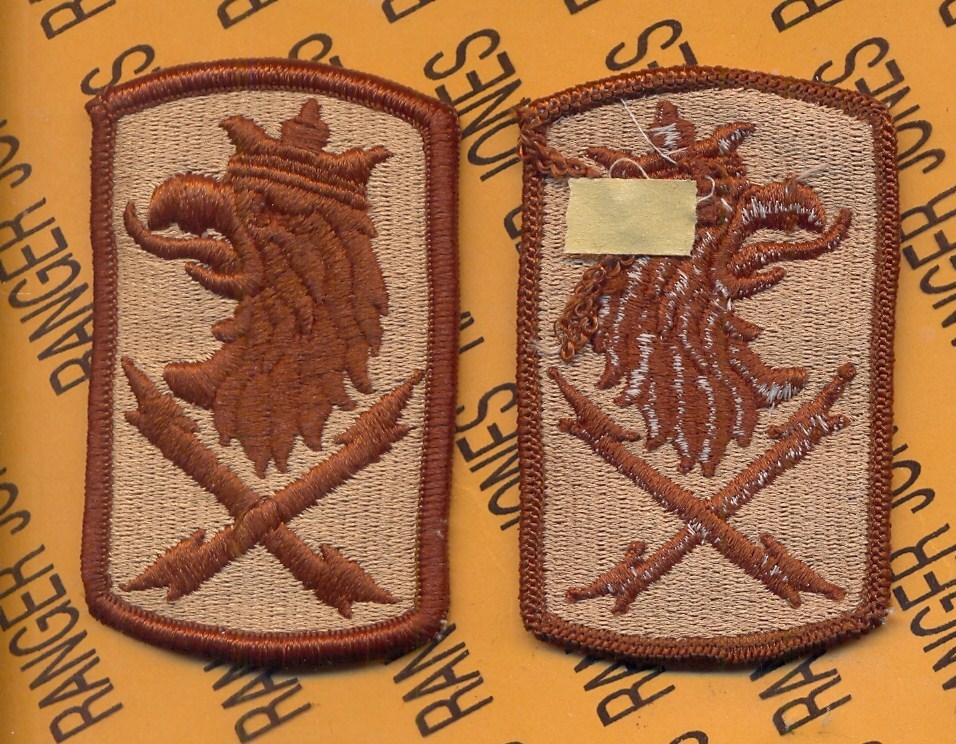 US Army 22nd Signal Brigade Desert DCU duty 3" uniform patch m/e