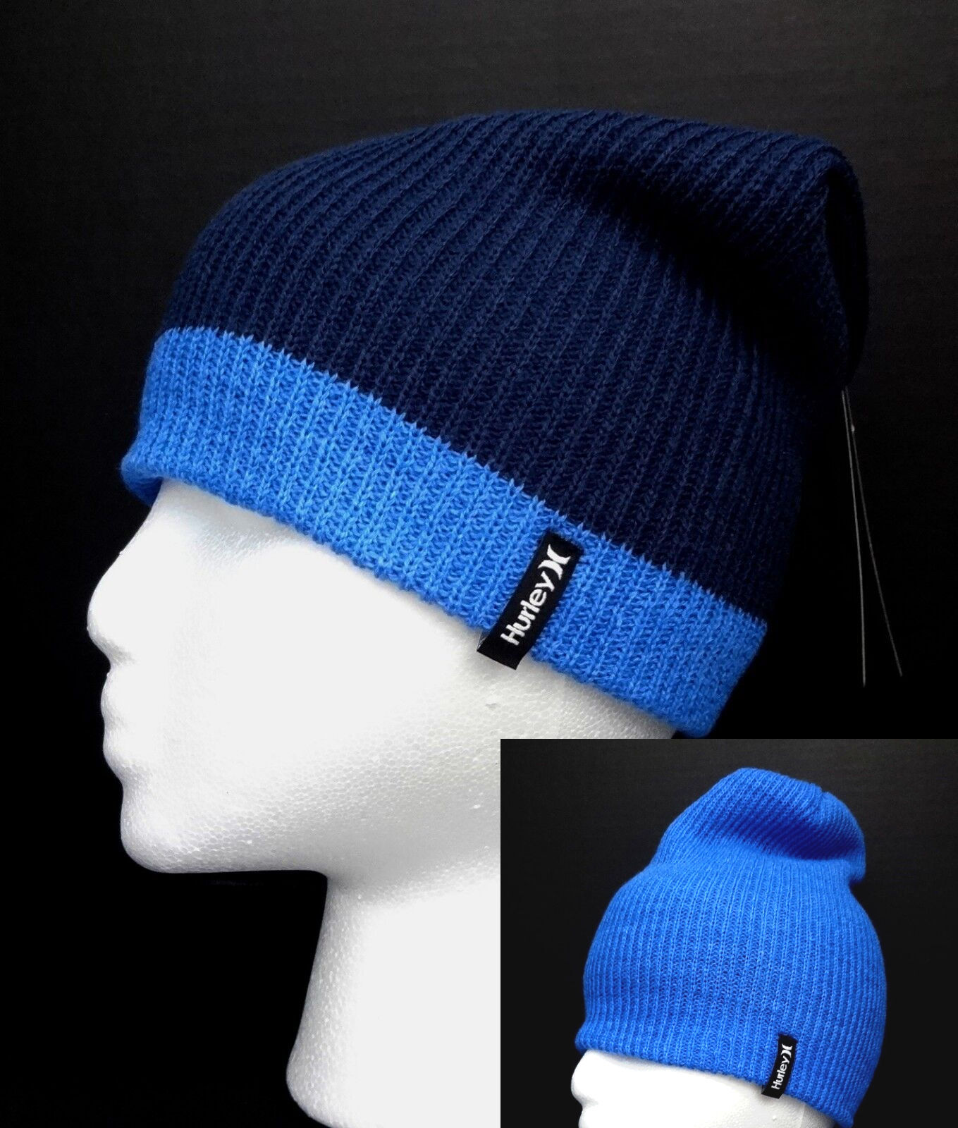 NWT HURLEY Boys Red, Black or Blue Reversible Knit Hat/Cap(Size Youth 8/20) NEW