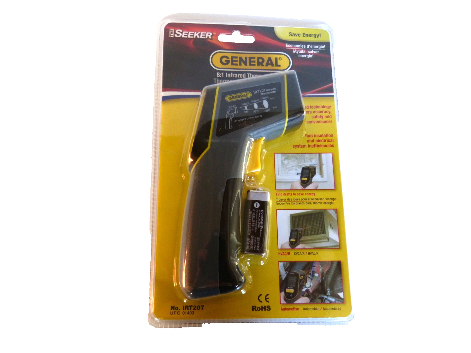 General 8:1 Infrared Thermometer IRT207 Home Draft Detection NIP