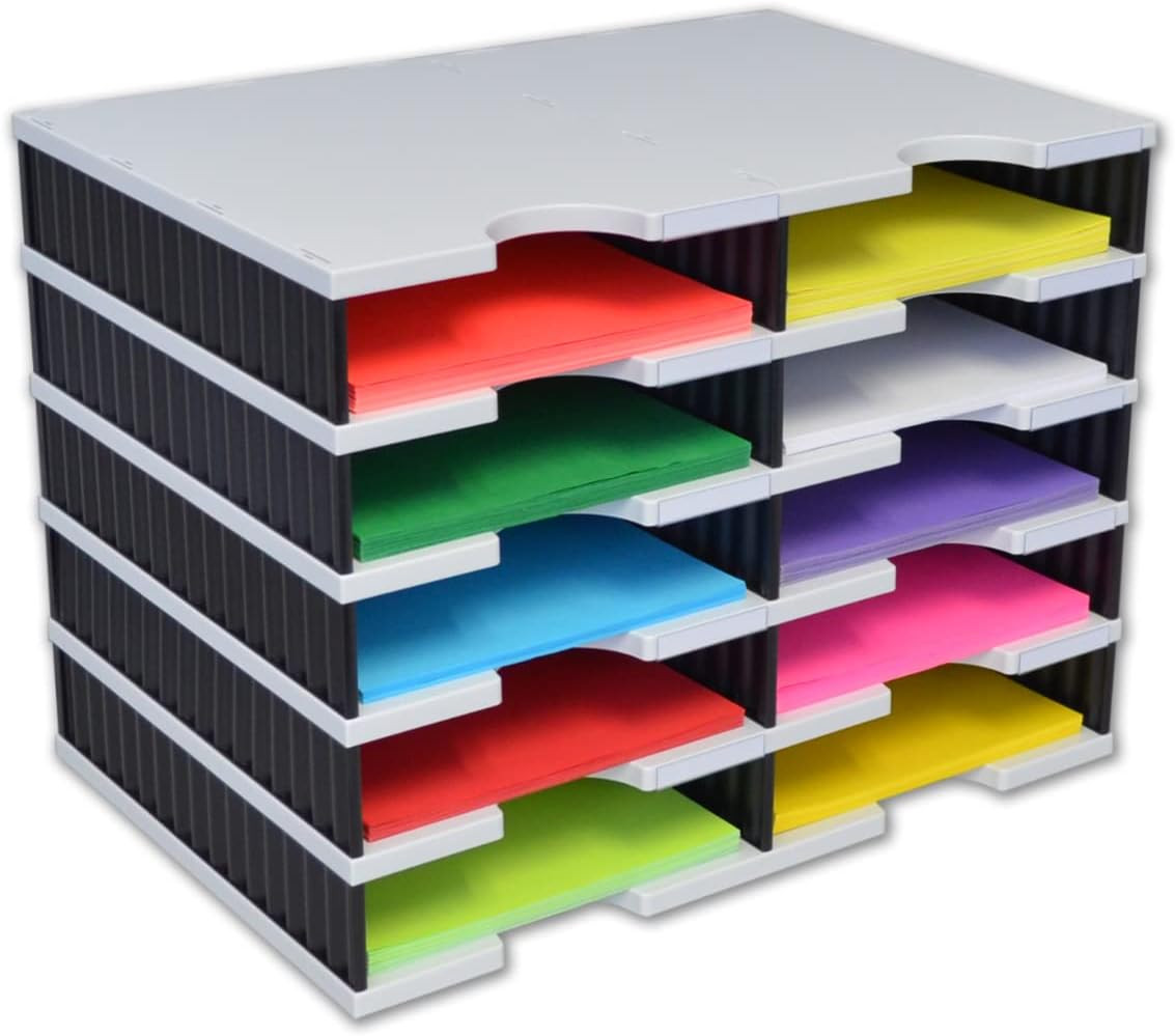 Tierdrop Literature Organizer/Forms Mailroom Classroom Sorter, 10-Compartments w