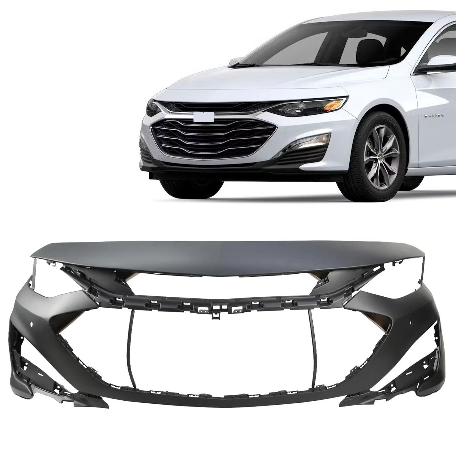 Primered Front Bumper Cover For 2019-2025 Chevy Malibu W/Senser Holes
