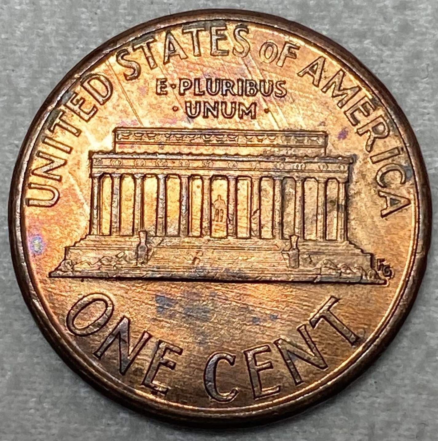 1991 Lincoln Memorial Cent 1 cent Die Scrapes Error Reverse EF Free Shipping!