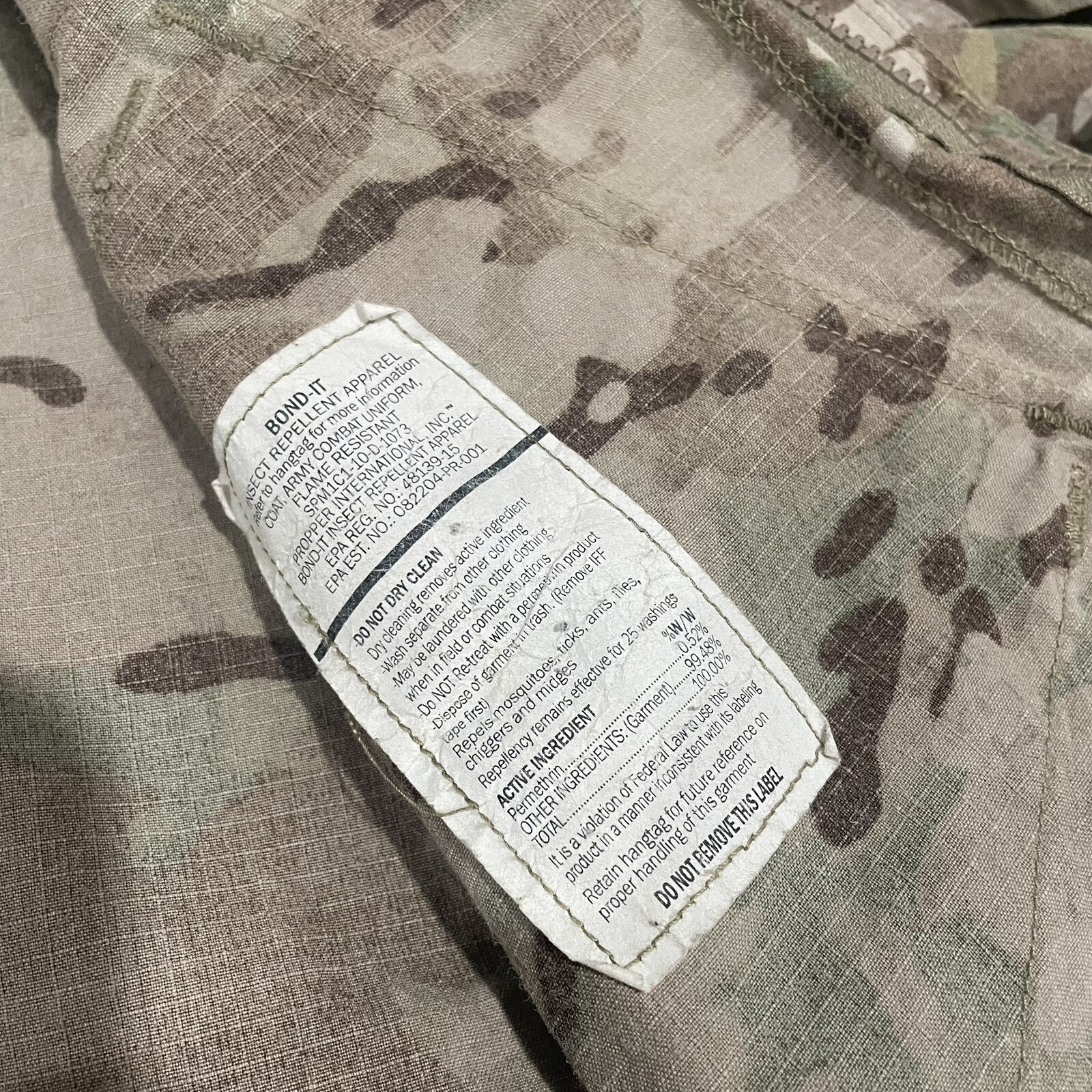 US Military Army Combat Uniform Coat Flame Resistant Bond It Tactical MD Long