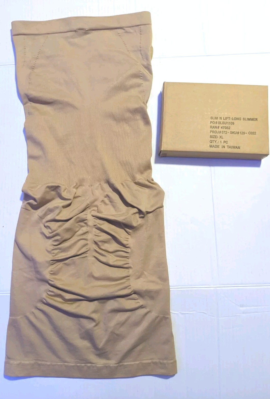 Supreme Comfort Body Slimming Shapewear XL Strapless Tube For Dresses Beige/Nude