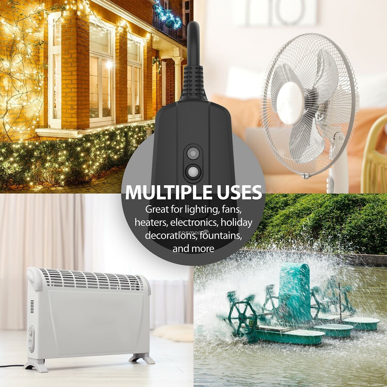 Fosmon 100FT Outdoor Indoor Wireless Remote Control Outlet [3 Reciever/1 Remote]